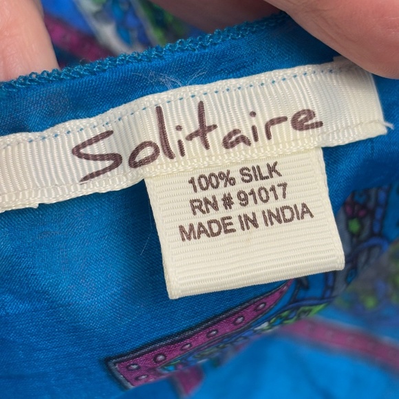 Solitaire Women 100% Silk Scarf Square 38" Bohemian Paisley Gypsy Festival Arts - Picture 6 of 9